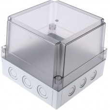 PCM 175/150 T ENCLOSURE, Grey Polycarbonate Enclosure, IP66, IP67, Clear Lid, 180 x 180 x 150mm