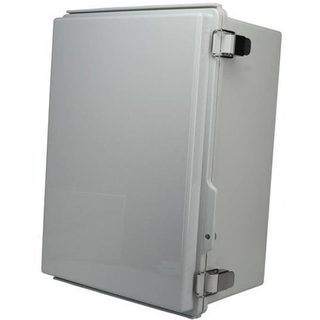 PTQ-11062, Enclosures, Boxes, & Cases PC+10% Fiberglass Box with Stainless Steel Latch (9.8 X 13.8 X 7.1 In)