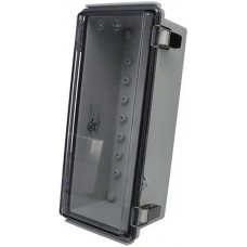 PTQ-11042-C, Enclosures, Boxes, & Cases PC+10% Fiberglass Box with Stainless Steel Latch (4.3 X 10.2 X 3.9 In)