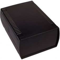 Black ABS Enclosure, IP53, IK06, Black Lid, 185.5 x 136 x 80mm