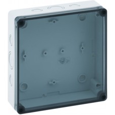 10601301, TK PS Series Grey Polystyrene Enclosure, IP66, Transparent Lid, 182 x 180 x 63mm