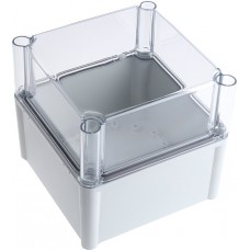 PC 1919 18 T ENCLOSURE, SOLID PC Series Grey Polycarbonate Enclosure, IP66, IP67, Transparent Lid, 188 x 188 x 180mm