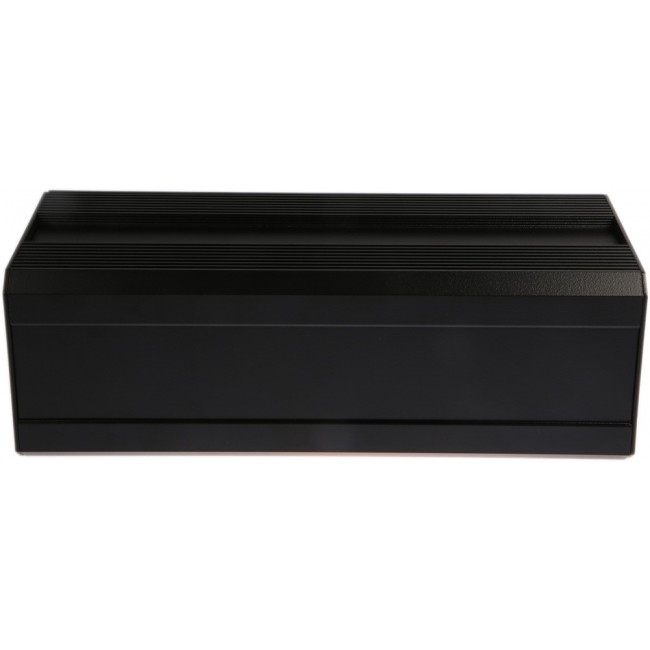 Black Extruded Aluminium Heat Sink Case, IP40, Black Lid, 300 x 100 x 86mm