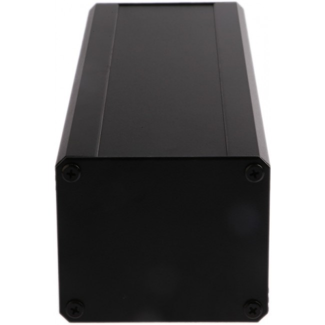 Black Extruded Aluminium Heat Sink Case, IP40, Black Lid, 300 x 100 x 86mm