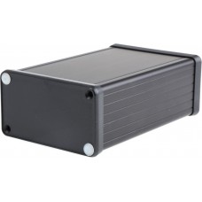 1455K1202BK, 1455 Series Black Aluminium Enclosure, IP54, Black Lid, 120 x 78 x 43mm