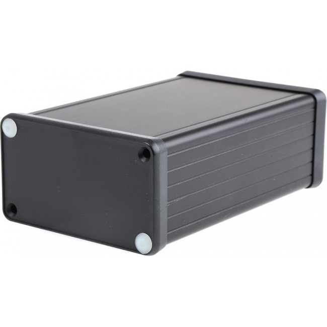 1455K1202BK, 1455 Series Black Aluminium Enclosure, IP54, Black Lid, 120 x 78 x 43mm