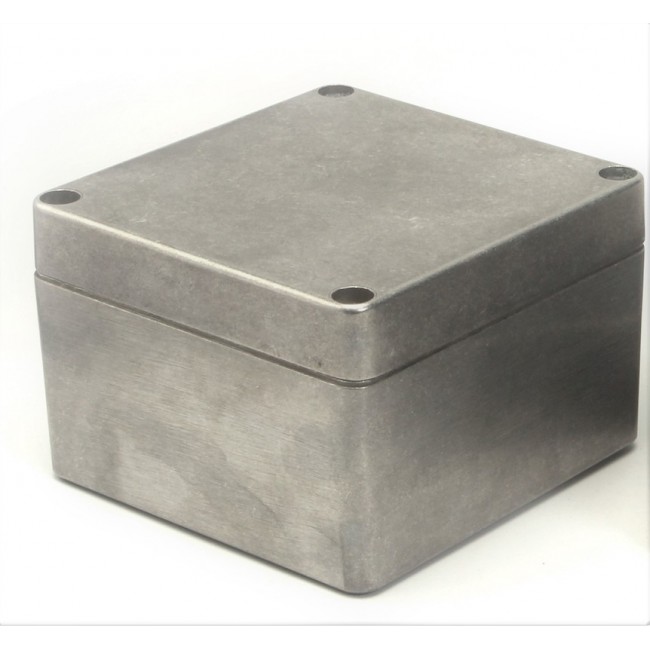 Silver Aluminium Enclosure, IP66, IK09, Silver Lid, 140 x 140 x 90mm