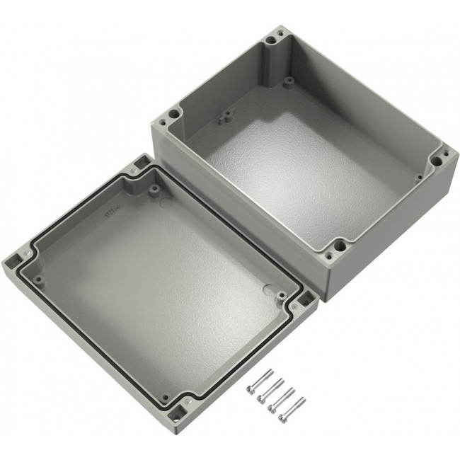 041418070, Aluform Series Grey Die Cast Aluminium Enclosure, IP66, IK09, Grey Lid, 180 x 140 x 71mm