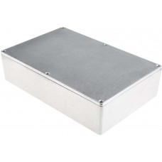 Silver Die Cast Aluminium Enclosure, Silver Lid, 222.1 x 145.9 x 55.9mm