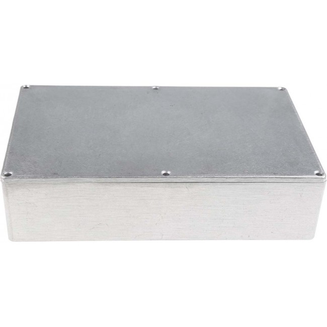 Silver Die Cast Aluminium Enclosure, Silver Lid, 222.1 x 145.9 x 55.9mm