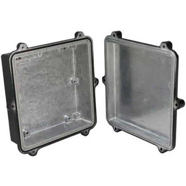 ANS-3825-B, Electrical Enclosures Aluminum Enclosure with EMI/RFI Shielding Gasket Black (6.4 X 6.4 X 2.2 In)