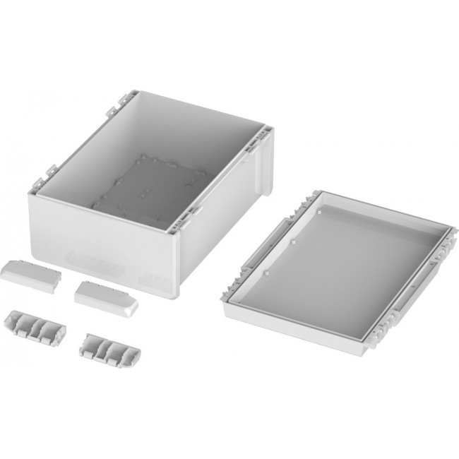 96037675, Bocube Series Light Grey ABS Enclosure, IP66, IP68, Light Grey Lid, 160 x 364 x 284mm