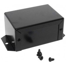 1411FBDBK, Enclosures, Boxes, & Cases Utility Enclosure - 3.2 x 2.2 x 1.6" - Aluminum Black w/ Flanges