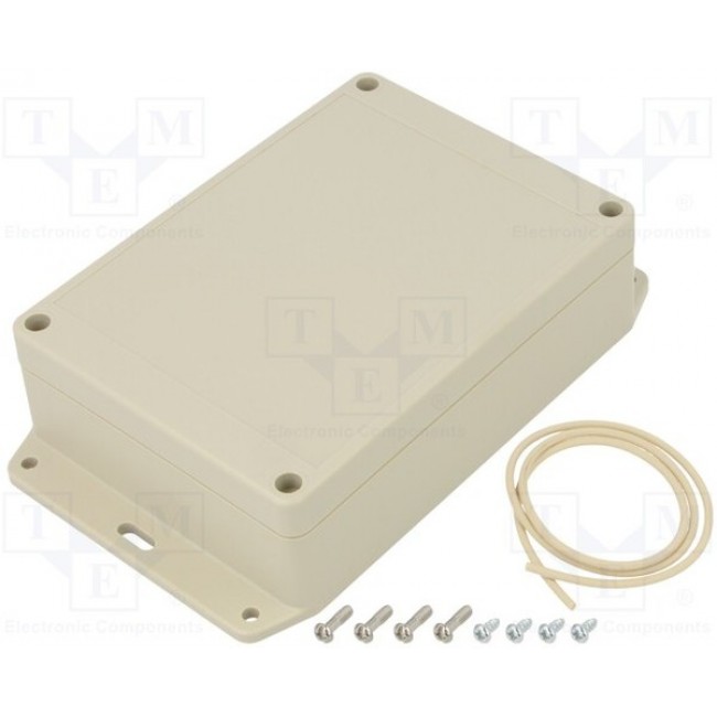 RP1205BF, RP Series Light Grey ABS General Purpose Enclosure, IP65, Flanged, Light Grey Lid, 145 x 105 x 40mm