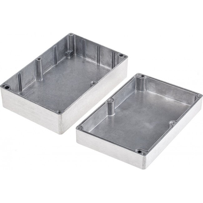 Silver Aluminium Alloy Enclosure, IP65, Silver Lid, 222.5 x 145.8 x 82.2mm