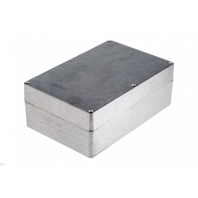 Silver Aluminium Alloy Enclosure, IP65, Silver Lid, 222.5 x 145.8 x 82.2mm