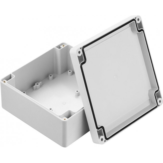 Grey Polycarbonate Enclosure, IP67, IK07, Grey Lid, 134.75 x 134.75 x 60.1mm