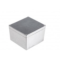 Silver Aluminium Alloy Enclosure, IP65, Silver Lid, 158.5 x 158.5 x 101.5mm