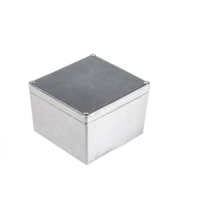 Silver Aluminium Alloy Enclosure, IP65, Silver Lid, 158.5 x 158.5 x 101.5mm