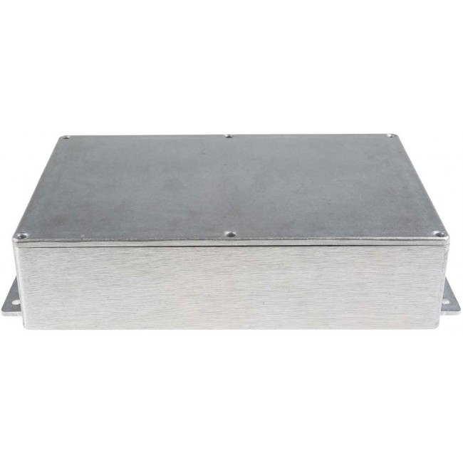 Silver Die Cast Aluminium Enclosure, Flanged, Silver Lid, 252 x 146.1 x 55.5mm