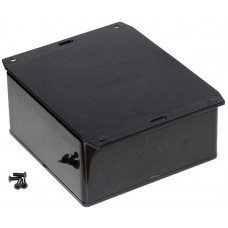 1591UF2BK, Enclosures, Boxes, & Cases ABS w/Bottom Flange 4.7x2.2x4.7" Black