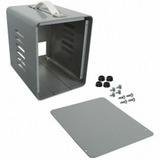 WA-1540, Gray Aluminum Small Metal Electronics Enclosure - External 8 x 6.12 x 8 Inches - Internal 7.41 x 5.15 x 7.4 Inche ...