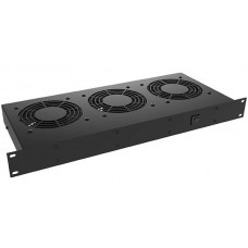 FT300HA1220BK, Rack Fan Tray, AC, 3 Fans, 300 CFM 17.01" L x 7.62" W x 1.75" H (432.1mm x 193.5mm x 44.4mm)