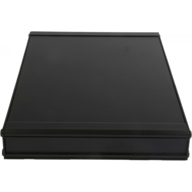 Black Extruded Aluminium Heat Sink Case, IP40, Black Lid, 200 x 300 x 41mm