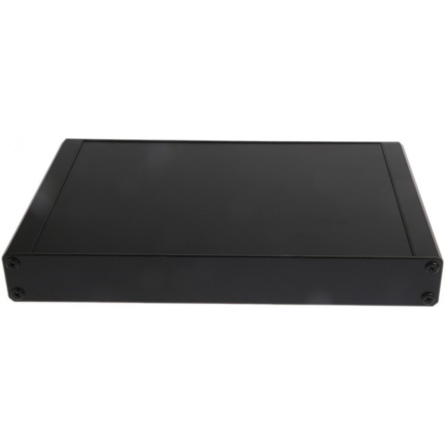 Black Extruded Aluminium Heat Sink Case, IP40, Black Lid, 200 x 300 x 41mm