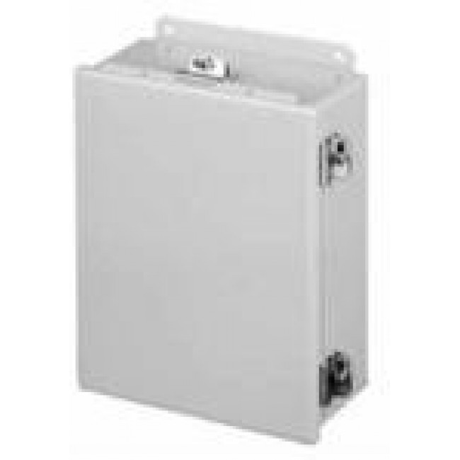 A404CHNF, Continuous Hinge Enclosure with Clamps Type 4, 4x4x3, Gray, Mild Steel