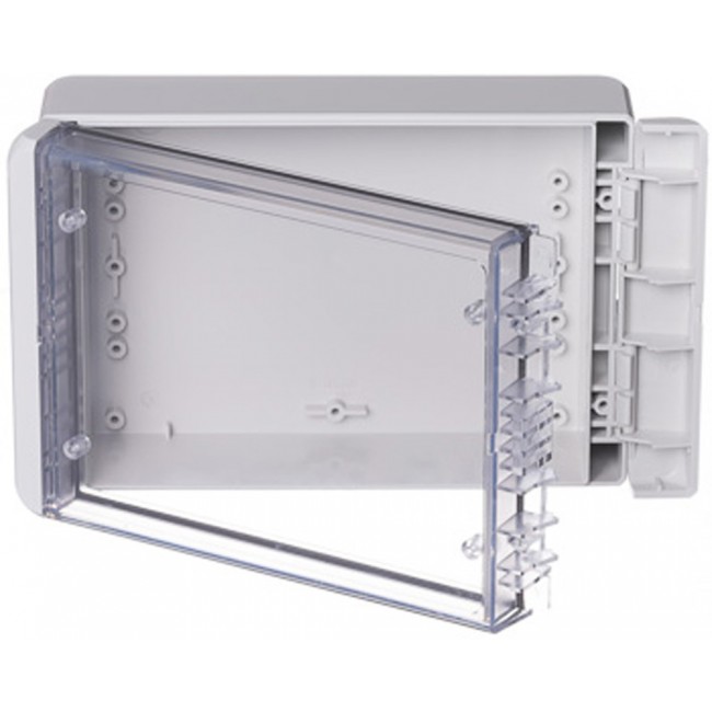 96024225 B 181306 PC-V0-G-7035, Bocube Series Light Grey Polycarbonate V0 Enclosure, IP66, IP68, IK07, Transparent Lid, 191 x 125 x 40mm