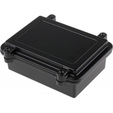 Black Aluminium Enclosure, IP67, Flanged, Black Lid, 152 x 112 x 55mm