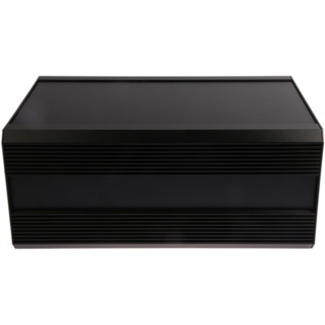 Black Extruded Aluminium Heat Sink Case, IP40, Black Lid, 300 x 200 x 130mm