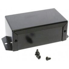 1411FBGBK, Enclosures, Boxes, & Cases Utility Enclosure - 4.0 x 2.2 x 1.6" - Aluminum Black w/ Flanges