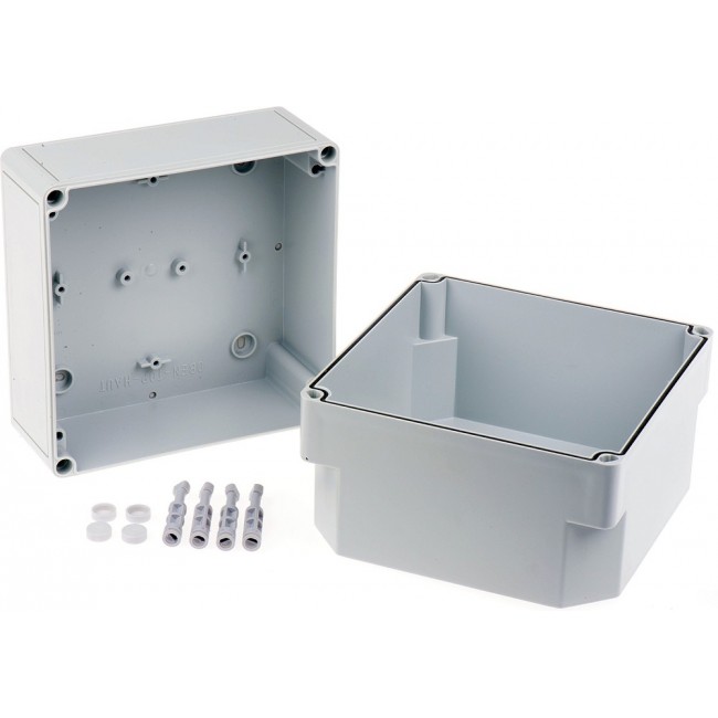 10940701, TK PS Series Grey Polystyrene Enclosure, IP66, Grey Lid, 182 x 180 x 165mm