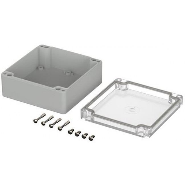 02217200, Enclosures for Industrial Automation ENCLOSURE, EUROMAS PC, 122 X 120 X 55MM, CLEAR LID, POLYCARBONATE, RAL 7035 BASE, M 217 G [33