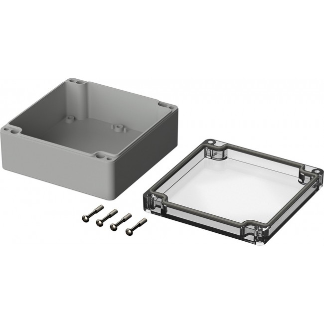 02217200, Enclosures for Industrial Automation ENCLOSURE, EUROMAS PC, 122 X 120 X 55MM, CLEAR LID, POLYCARBONATE, RAL 7035 BASE, M 217 G [33