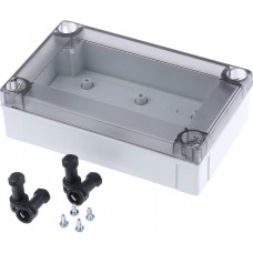 PC 100/35 LT ENCLOSURE, MNX Series Grey Polycarbonate Enclosure, IP66, IP67, Smoked Transparent Lid, 130 x 80 x 35mm