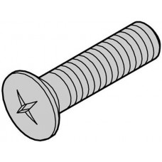 21100429, Raised Countersunk Screw, Cross Recess (M2.5x8), Steel Nickel Plated