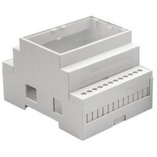 CBARD-DR-4-CLR, Din Rail Enclosure with Clear Lid 90x88x58mm Grey Polycarbonate