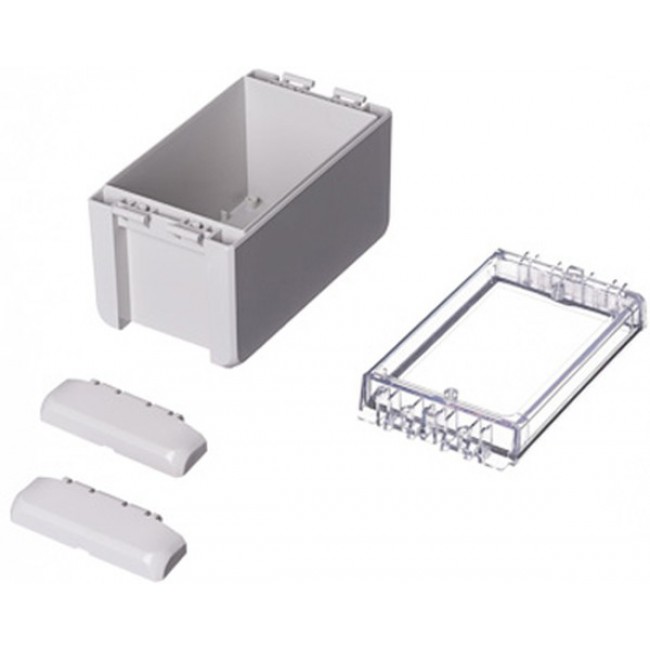 96023135 B 140809 PC-V0-G-7035, Bocube Series Light Grey Polycarbonate V0 Enclosure, IP66, IP68, IK07, Transparent Lid, 151 x 80 x 90mm