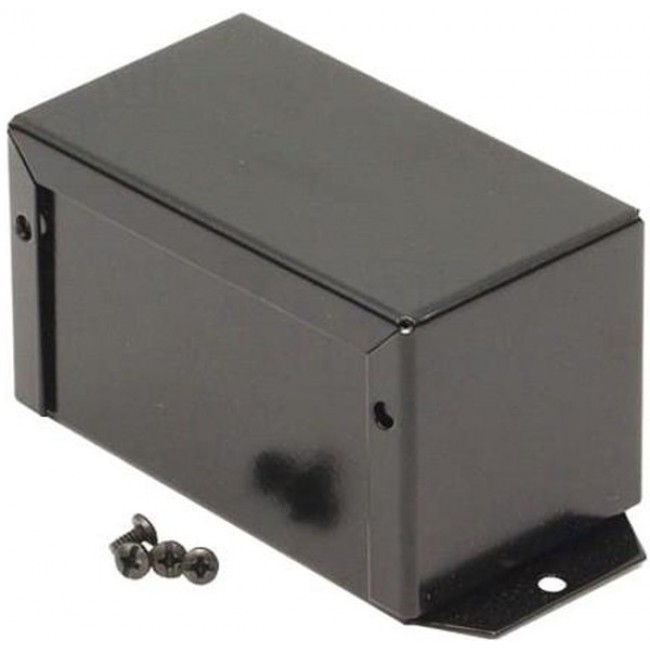 1411FBHBK, Enclosures, Boxes, & Cases Utility Enclosure - 4.0 x 2.2 x 2.2" - Aluminum Black w/ Flanges