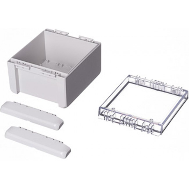 96023235 B 141309 PC-V0-G-7035, Bocube Series Light Grey Polycarbonate V0 Enclosure, IP66, IP68, IK07, Transparent Lid, 151 x 125 x 90mm