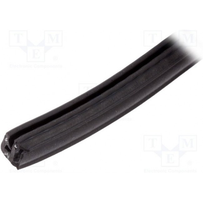 GN2180EPDM11.5D-05, Защитная кромка, EPDM, L: 5м, черный, H: 11,5мм, W: 8,75мм, -40-100°C