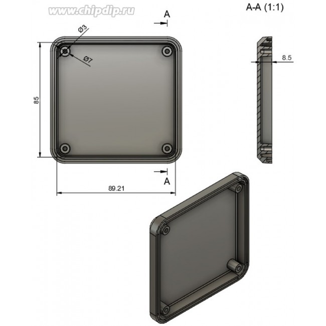 Корпус для РЭА 98x94x31 белый IP66