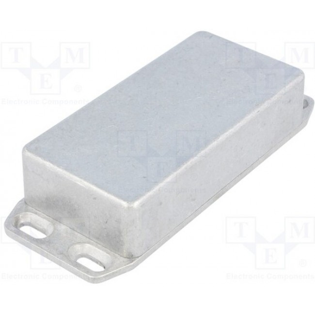 1590GFL, 1590 Series Natural Die Cast Aluminium Enclosure, IP54, Flanged, Natural Lid, 100 x 50 x 25mm