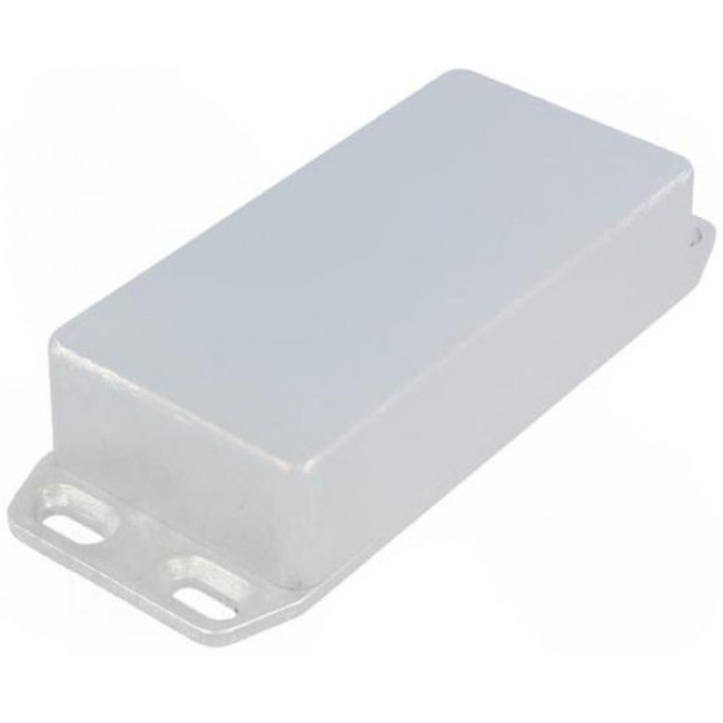 1590GFL, 1590 Series Natural Die Cast Aluminium Enclosure, IP54, Flanged, Natural Lid, 100 x 50 x 25mm