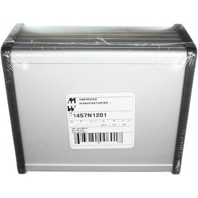 1457N1201, 1457 Series Aluminium Enclosure, IP65, 4.73 x 4.09 x 2.15in