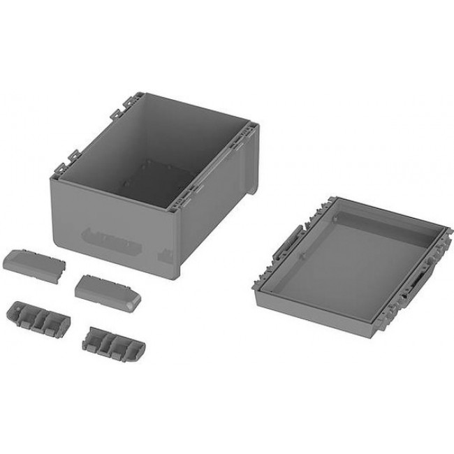 96018574, Bocube Series Graphite Grey Polycarbonate V0 Enclosure, IP66, IP68, IK07, Graphite Grey Lid, 160 x 300 x 239mm