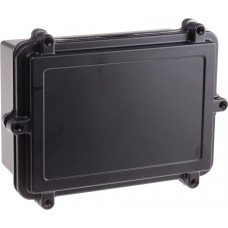 Black Aluminium Enclosure, IP67, Flanged, Black Lid, 202 x 142 x 80mm